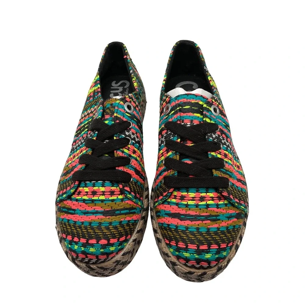 Circus by Sam Edelman Woven Espadrille Sneakers Women's Multi Color Flat Shoes‎